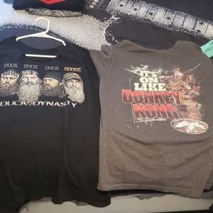 Pair of Duck Dynasty duck commander 2 shirts